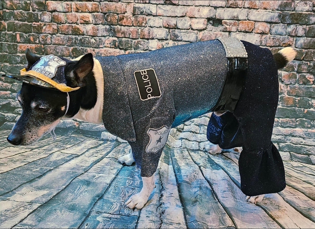 Police Officer Pet Body Suit, cop pet body suit, police officer pet costume