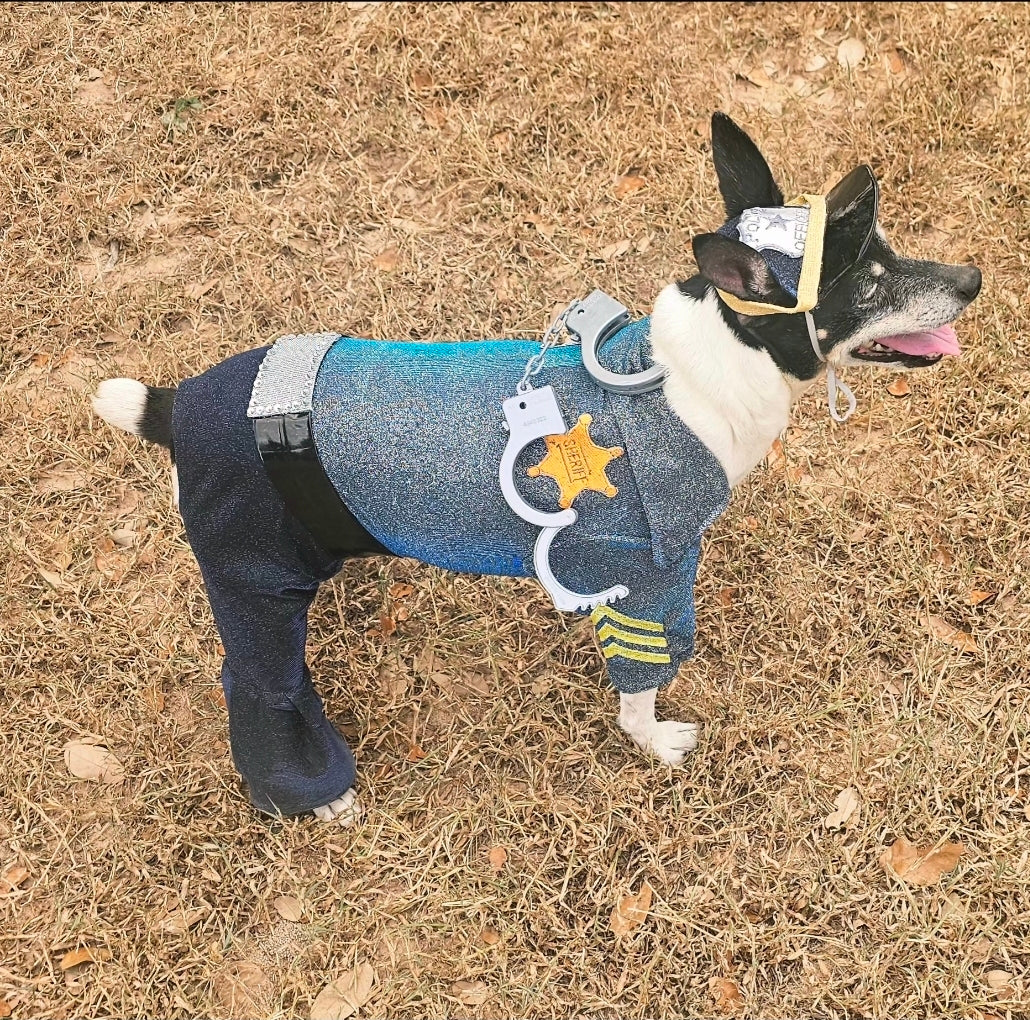 Police Officer Pet Body Suit, cop pet body suit, police officer pet costume