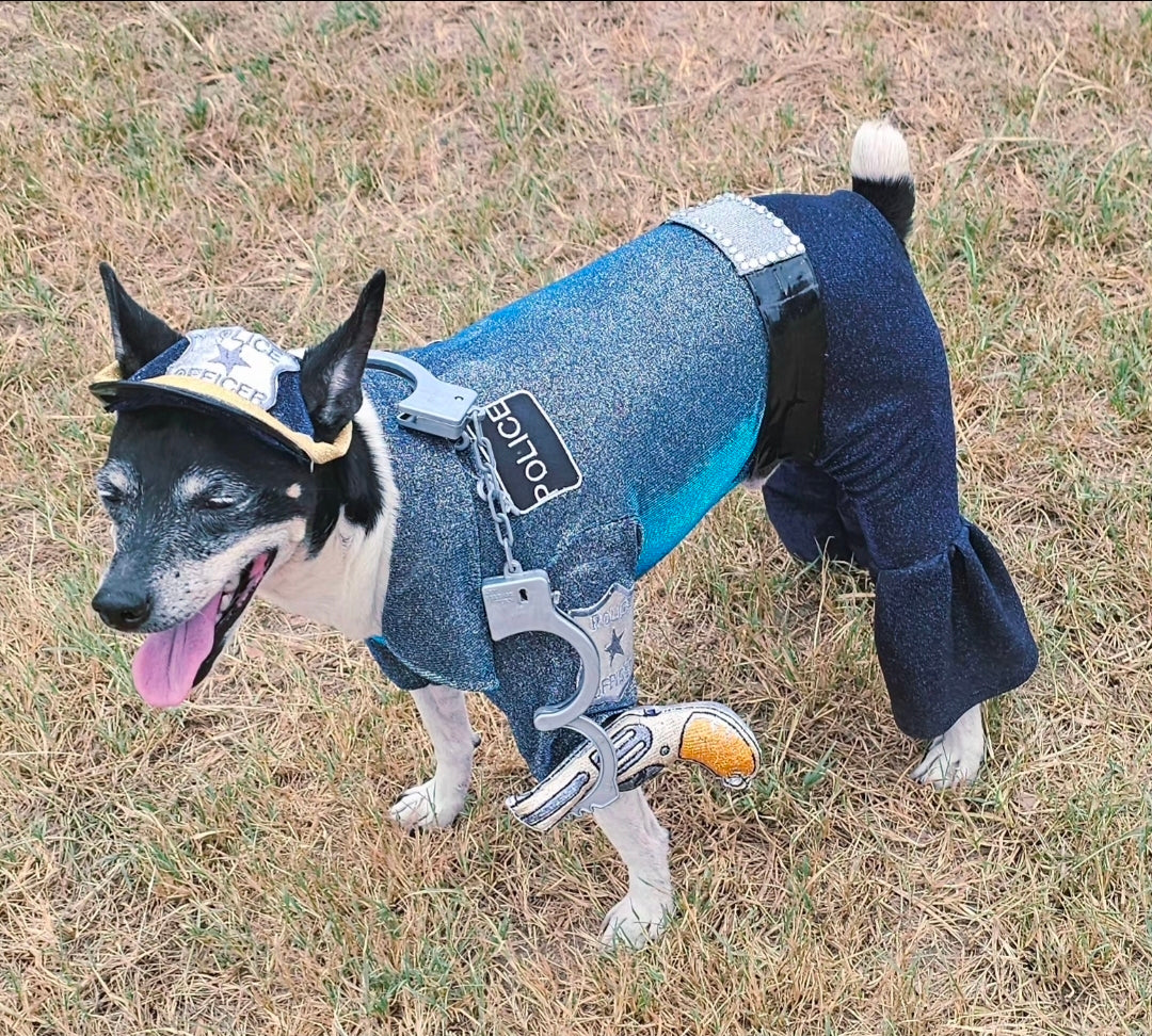 Police Officer Pet Body Suit, cop pet body suit, police officer pet costume