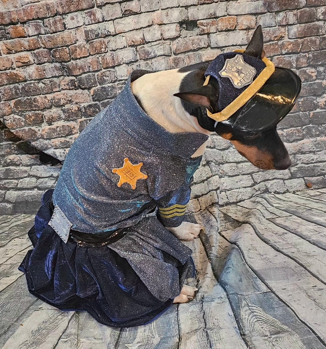 Police Officer pet dress, cop pet dress, Police officer dog costume, police officer cat costume