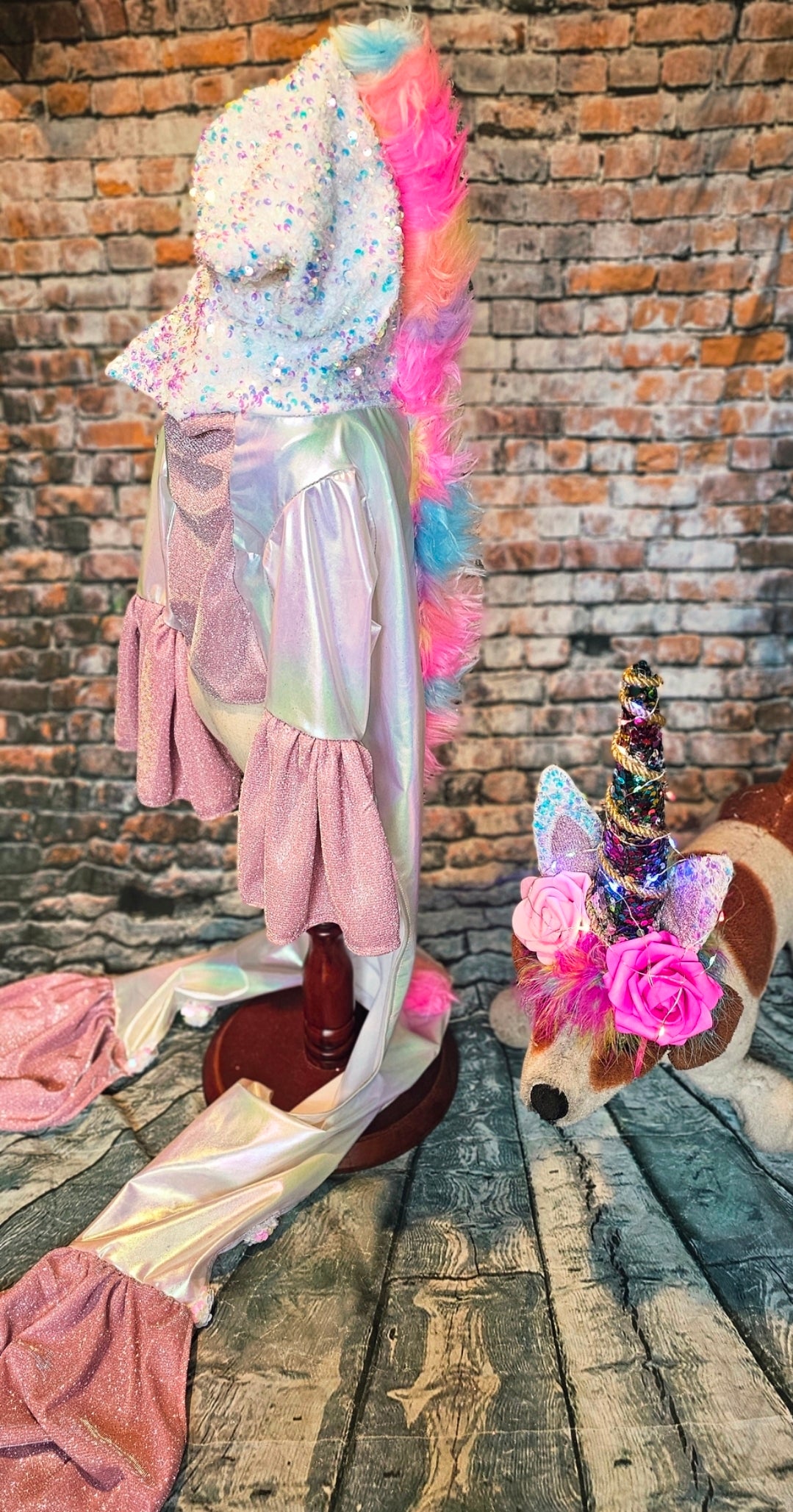 Unicorn light-up pet costume, Unicorn dog costume