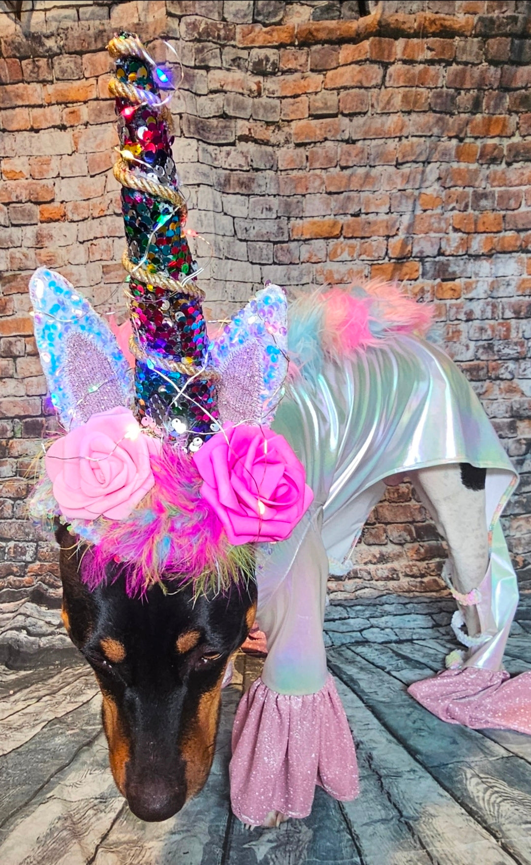 Unicorn light-up pet costume, Unicorn dog costume