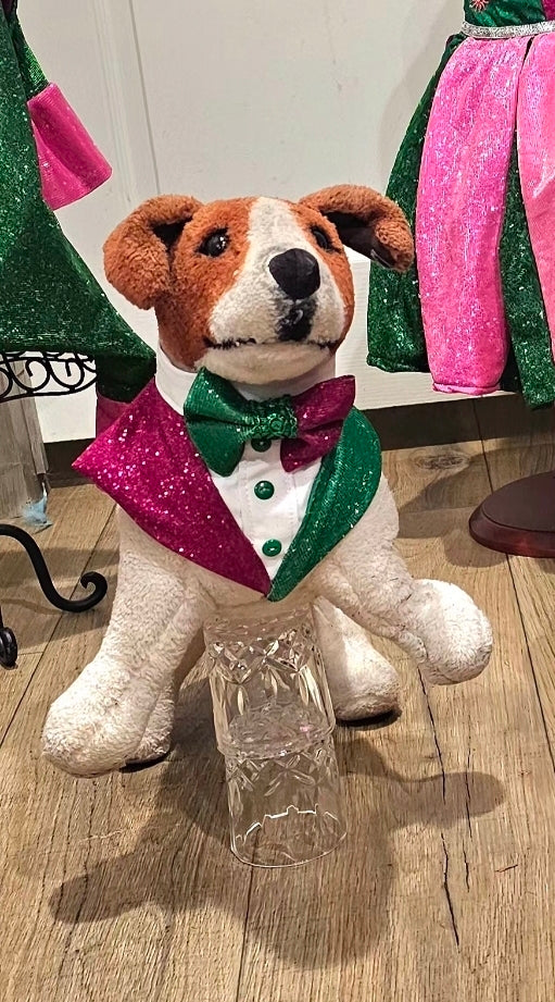 Wicked Pet Bandanna Tux, Wicked pet tux bandanna, green and pink pet bandanna