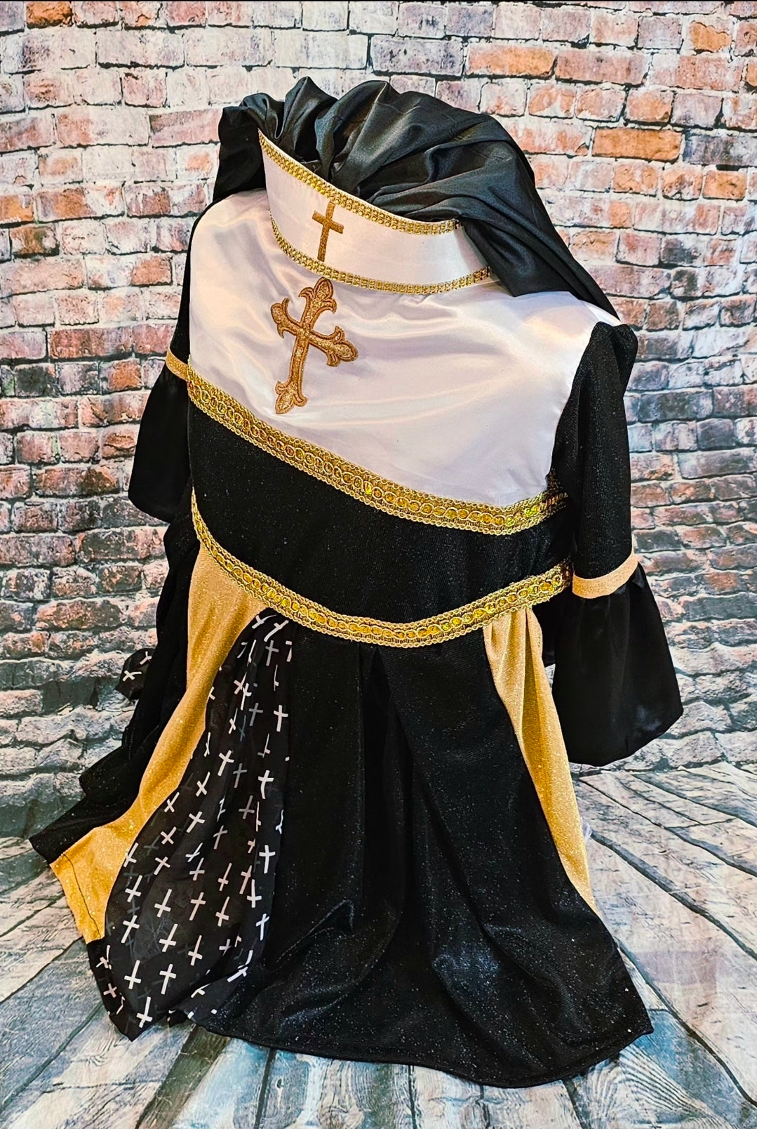 Nun pet costume, glitter nun pet costume, nun dog costume, nun cat costume