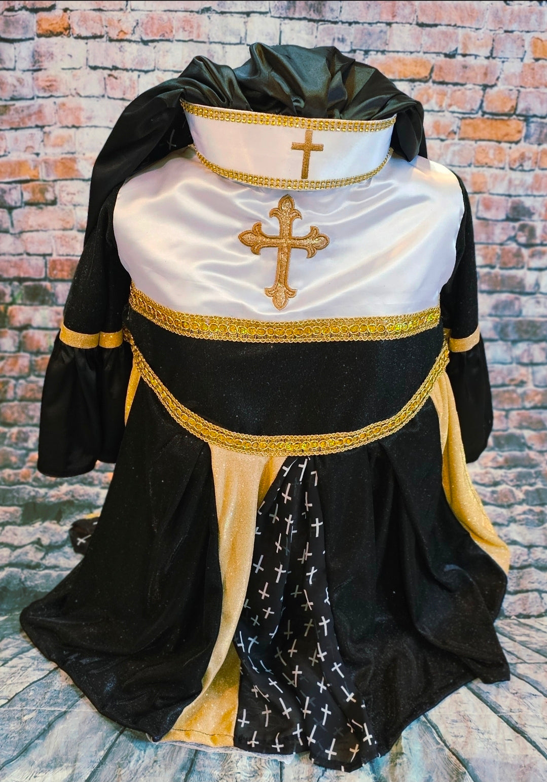 Nun pet costume, glitter nun pet costume, nun dog costume, nun cat costume