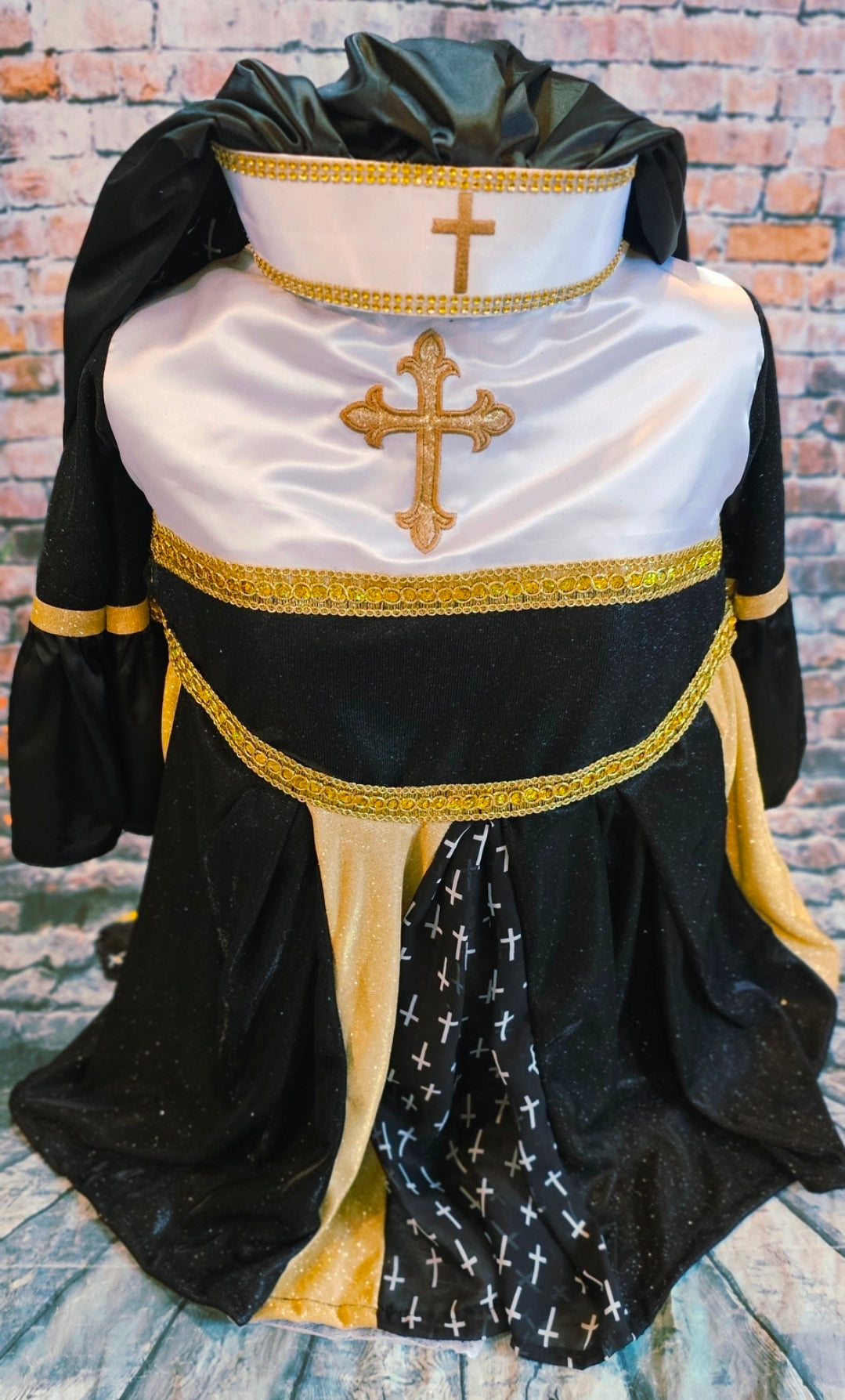 Nun pet costume, glitter nun pet costume, nun dog costume, nun cat costume