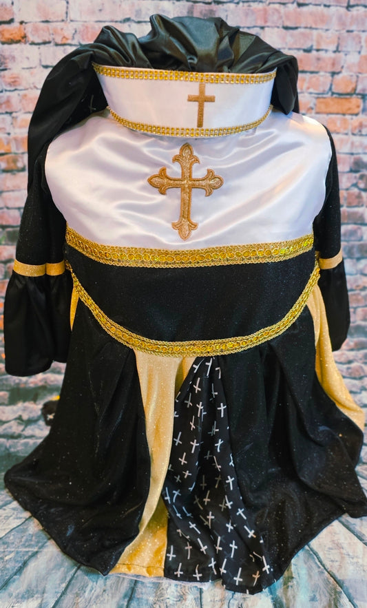 Nun pet costume, glitter nun pet costume, nun dog costume, nun cat costume