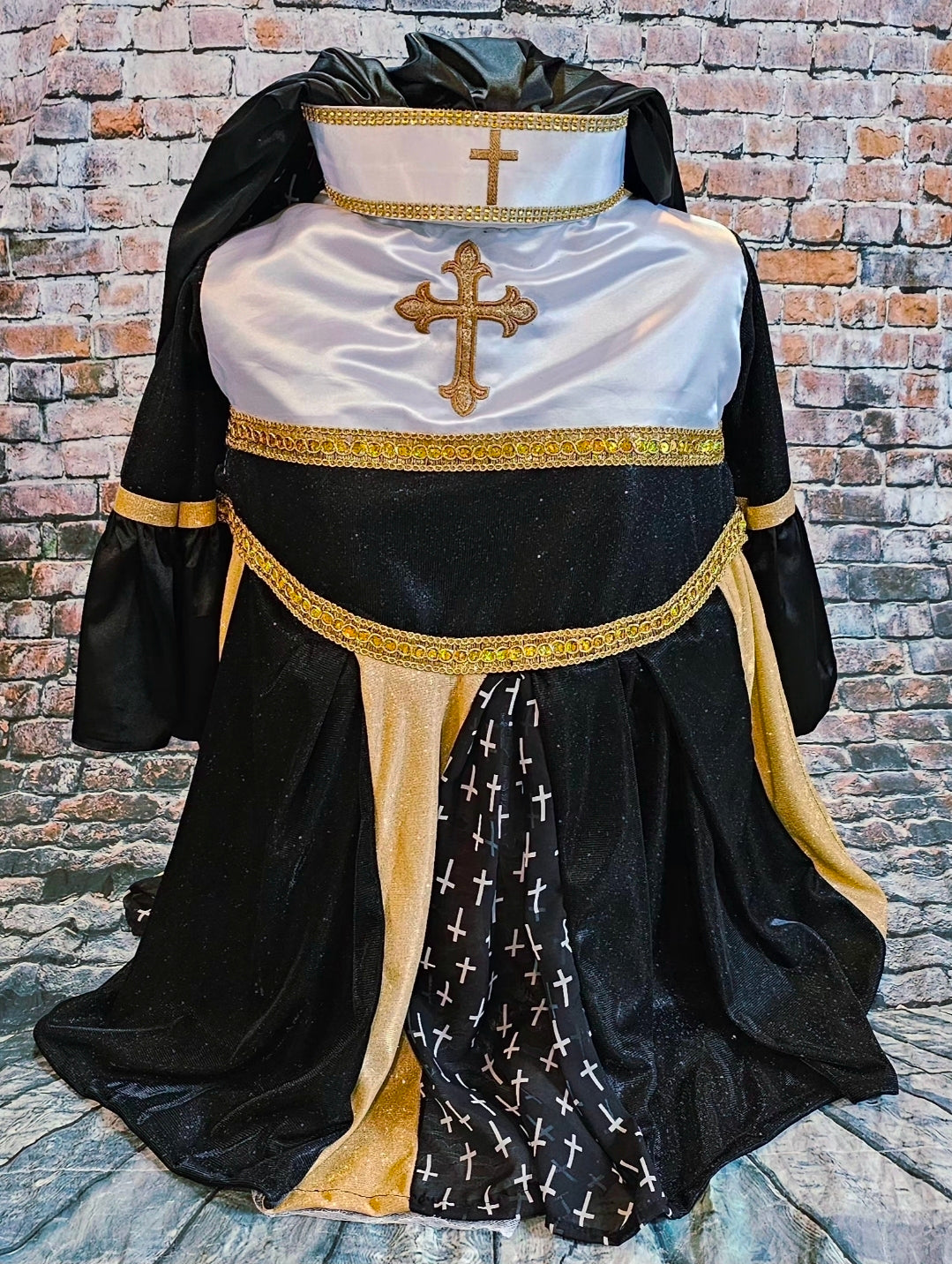 Nun pet costume, glitter nun pet costume, nun dog costume, nun cat costume