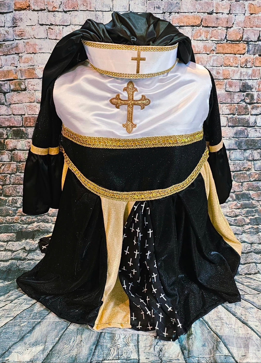 Nun pet costume, glitter nun pet costume, nun dog costume, nun cat costume