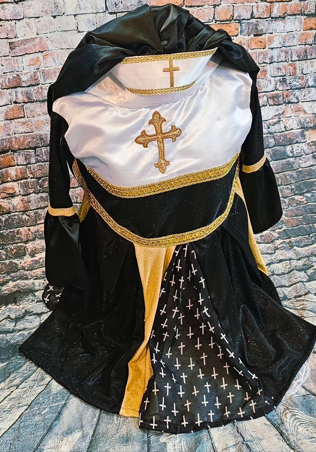 Nun pet costume, glitter nun pet costume, nun dog costume, nun cat costume