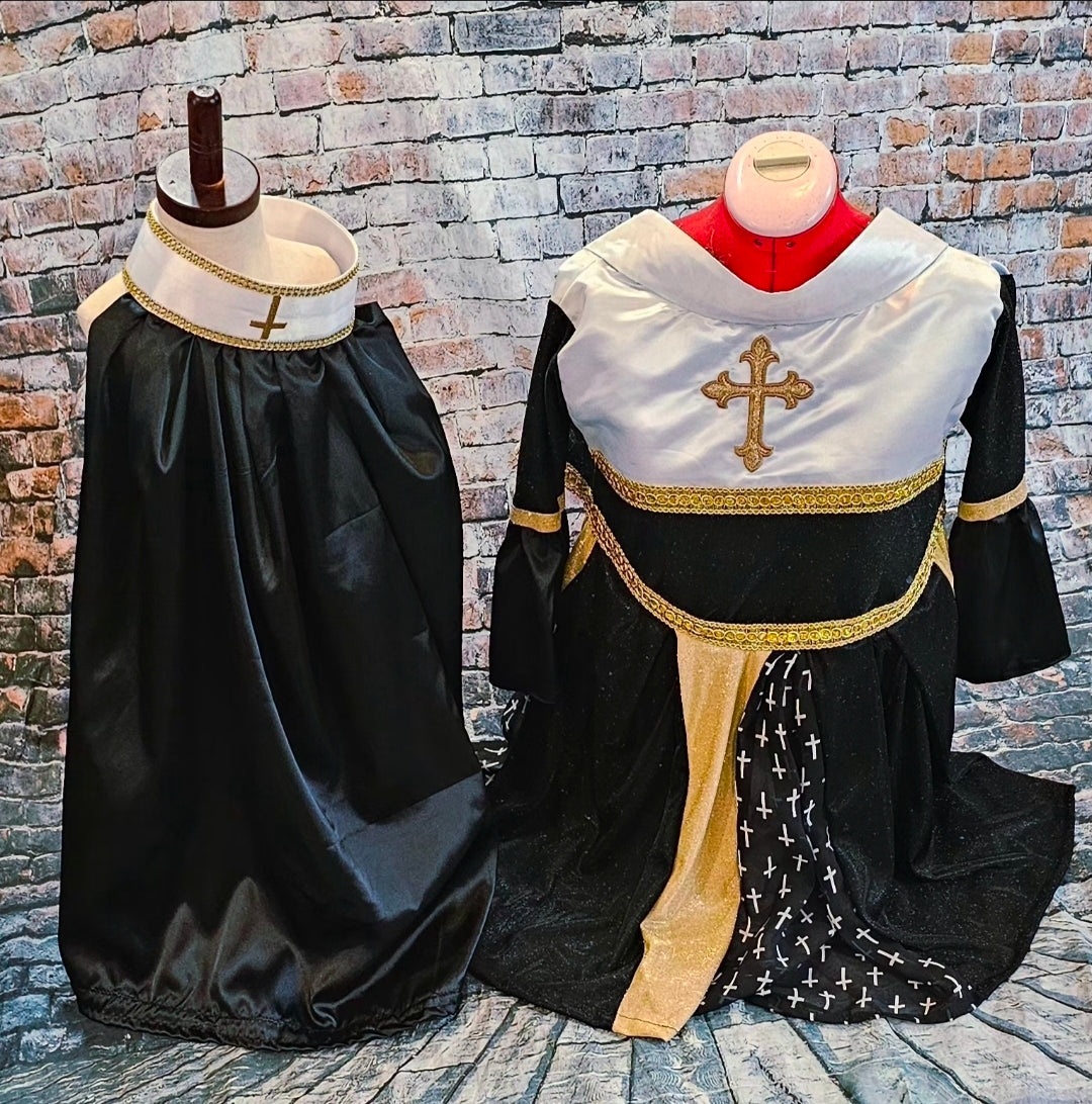 Nun pet costume, glitter nun pet costume, nun dog costume, nun cat costume