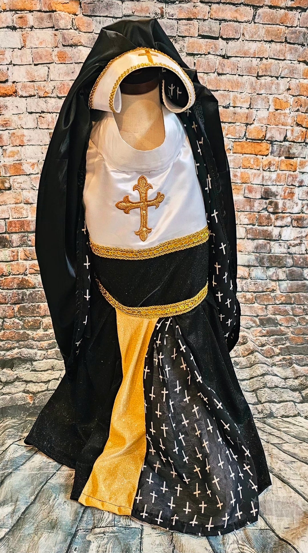 Nun pet costume, glitter nun pet costume, nun dog costume, nun cat costume