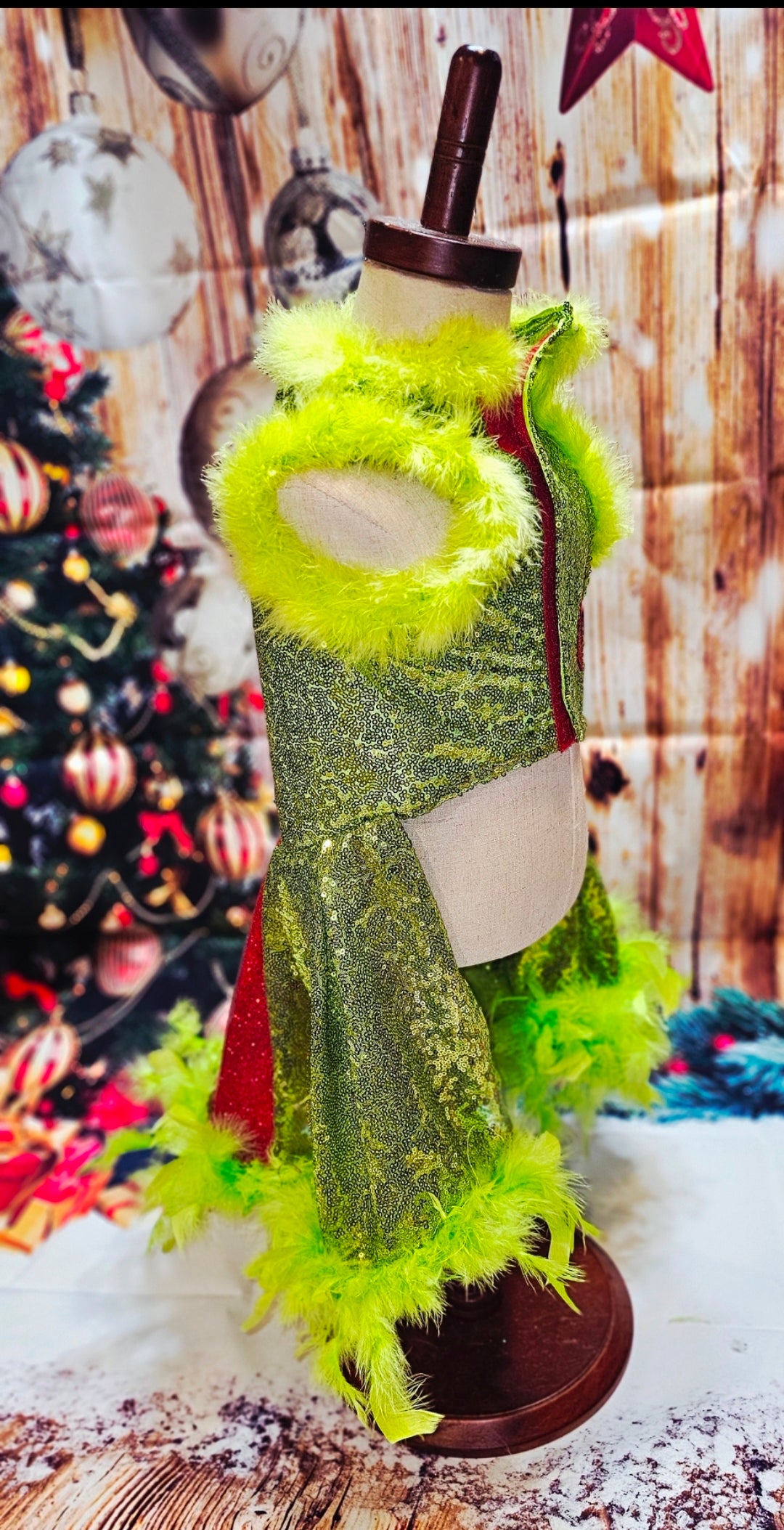 Grinch pet dress, glitter grinch pet dress, sequin glitter dog dress, grinch cat dress