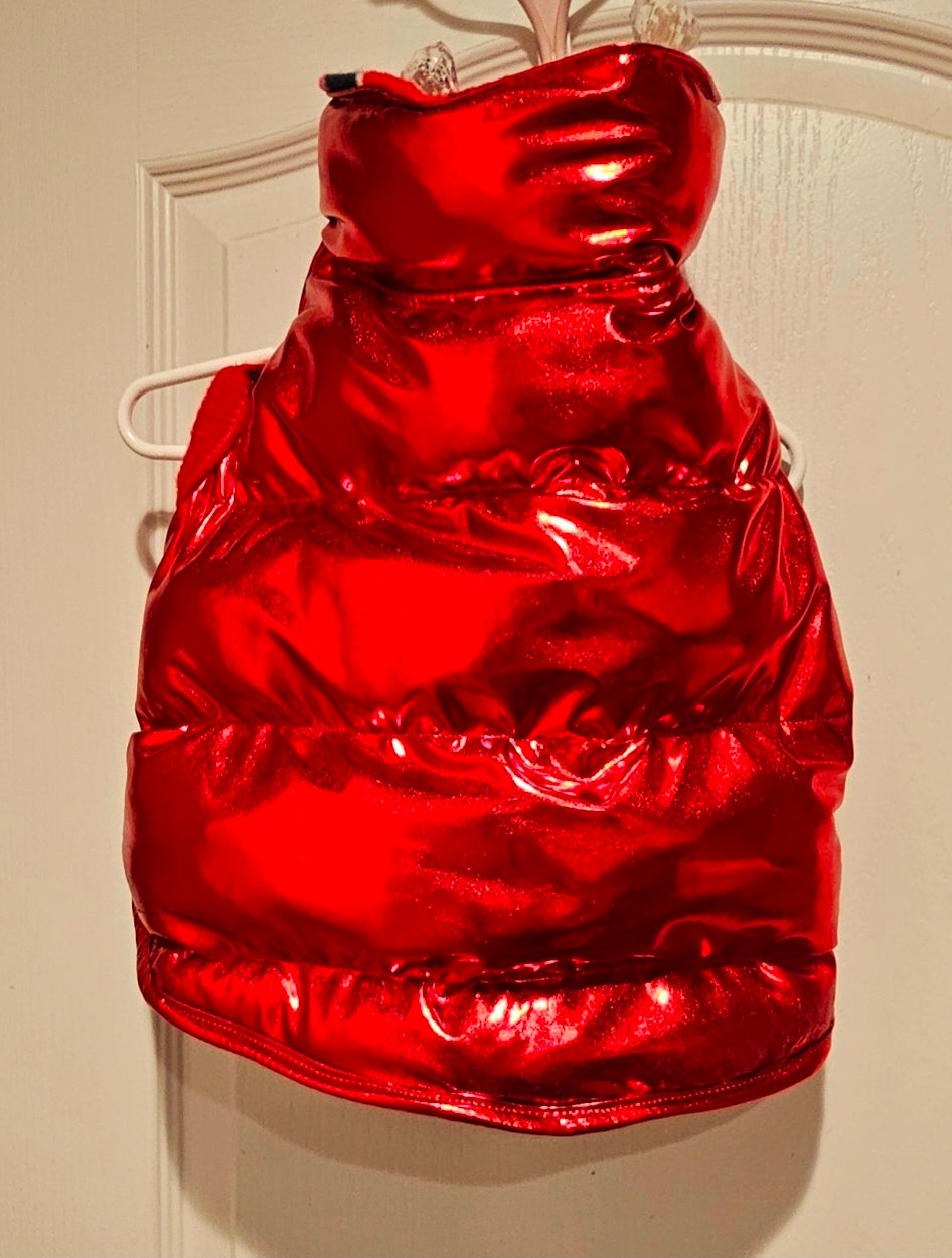 Pet puffer jacket, puffer dog jacket, metallic pet jacket, Houston texan dog jacket, pet puffer jacket, winter pet jacket, jackets for dogs