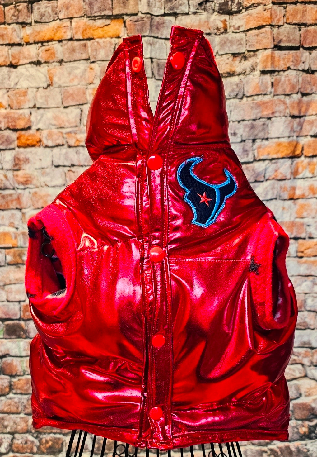 Pet puffer jacket, puffer dog jacket, metallic pet jacket, Houston texan dog jacket, pet puffer jacket, winter pet jacket, jackets for dogs