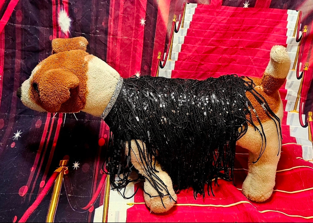 Sequin fringe pet shirt