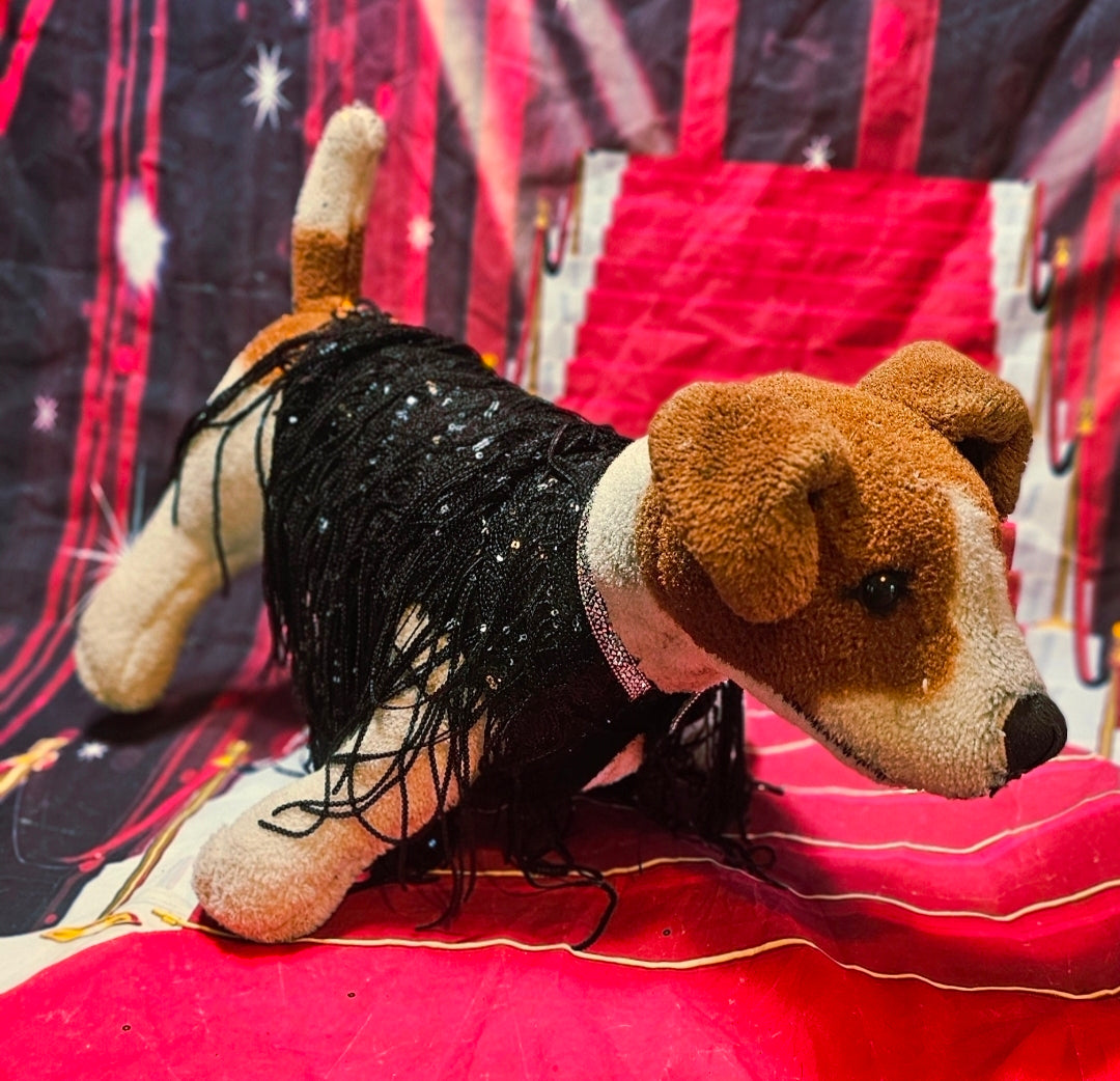 Sequin fringe pet shirt