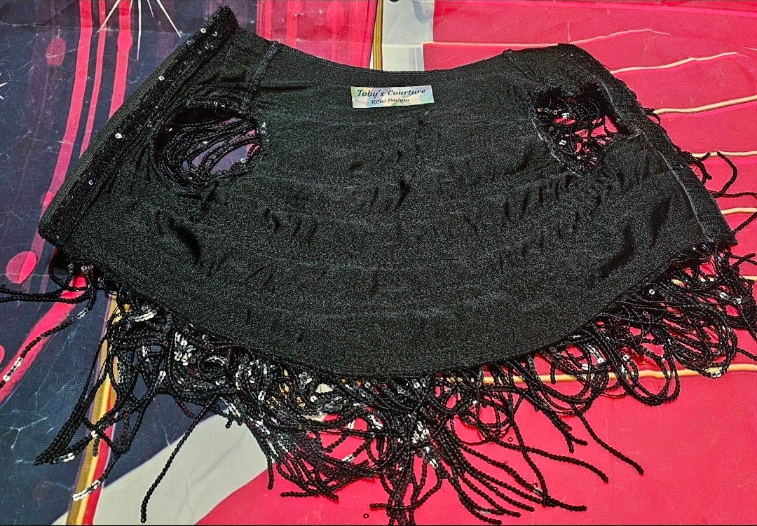 Sequin fringe pet shirt