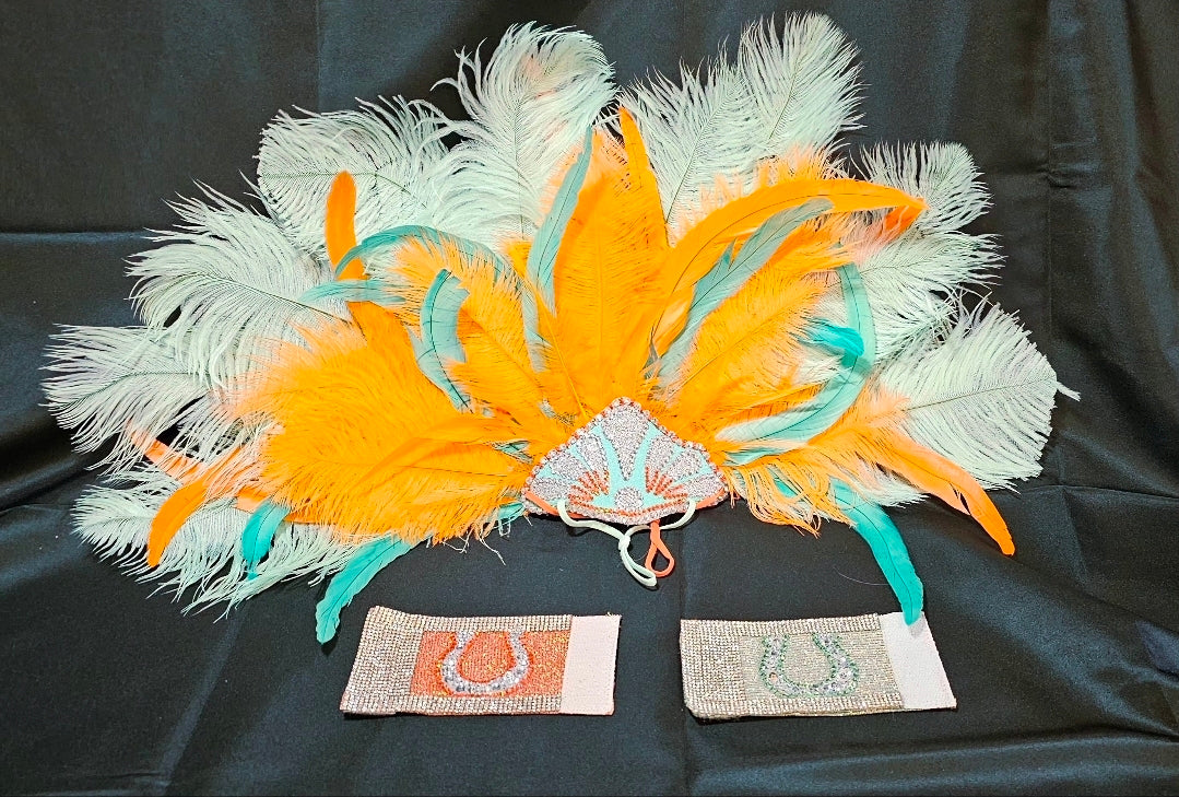 Showgirl Pet Headress, feather headress for dogs