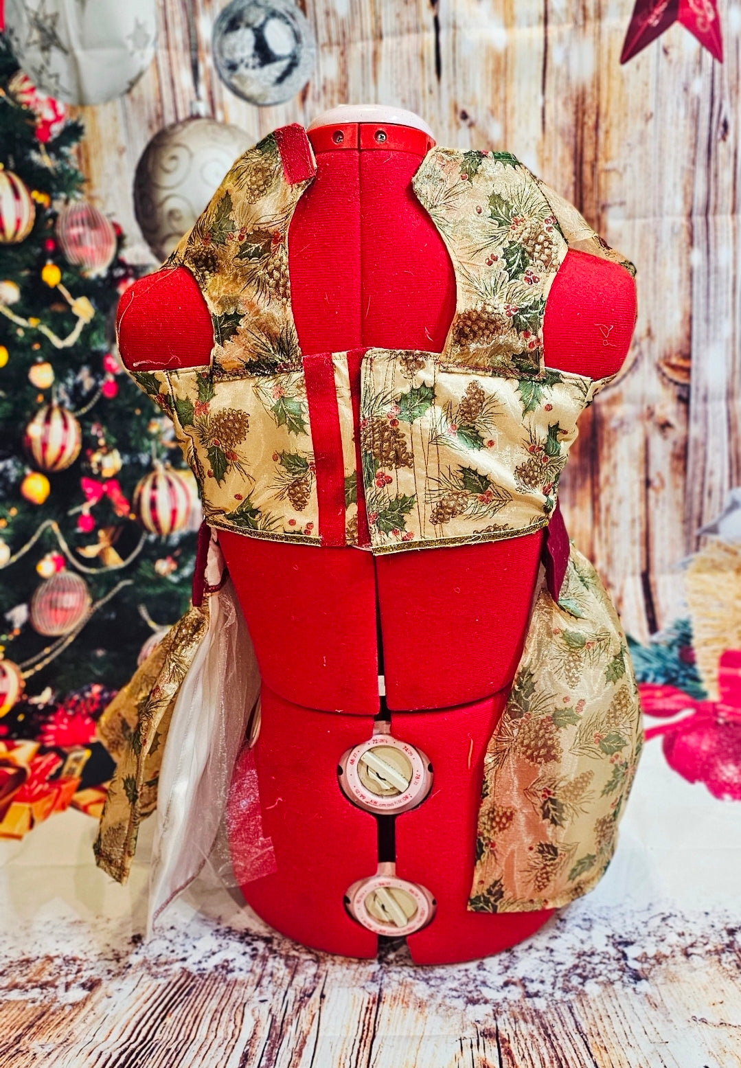 Holiday Pet Dress,  Holiday dog dress, mistle toe pet dress