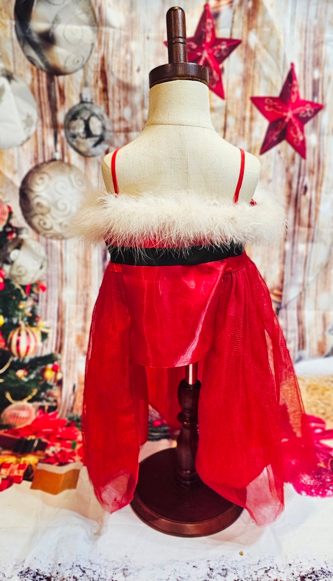 Tulle Santa Pet Dress, Tulle Miss Claus Pet Dress