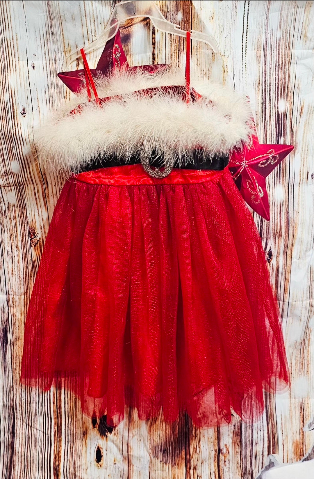 Tulle Santa Pet Dress, Tulle Miss Claus Pet Dress