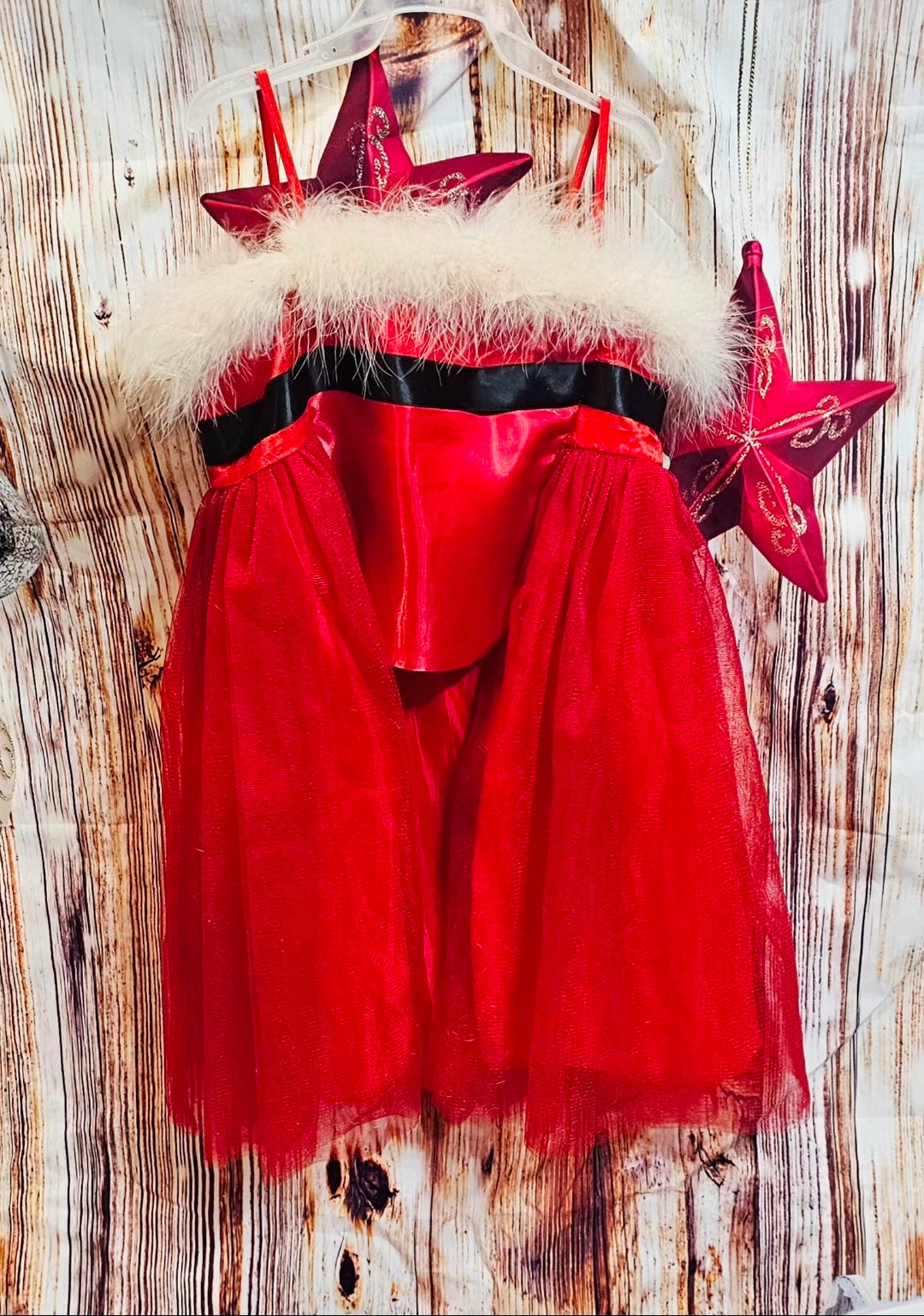 Tulle Santa Pet Dress, Tulle Miss Claus Pet Dress