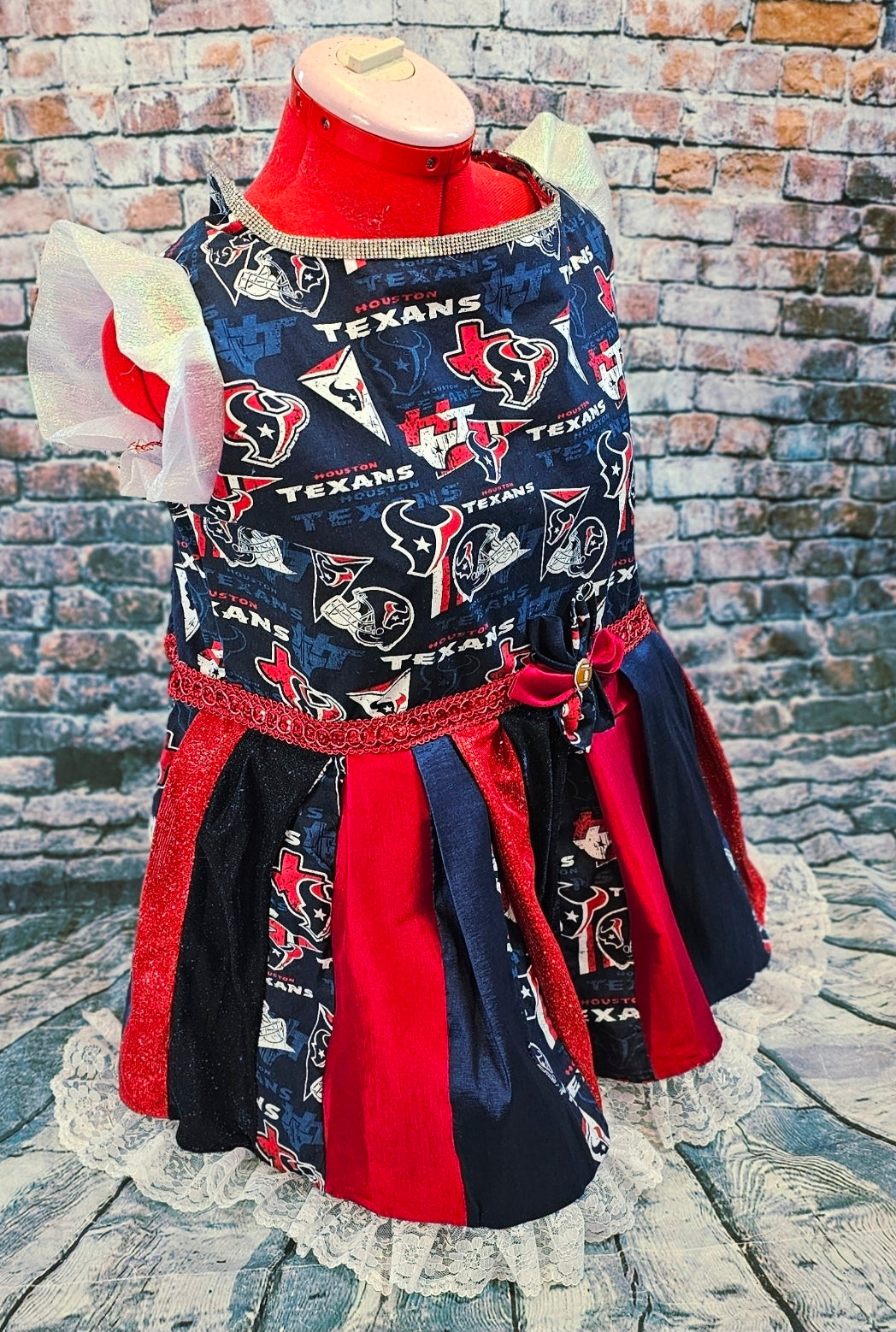 Houston Texans pet dress, Texans print pet dress, Houston Texans dog dress