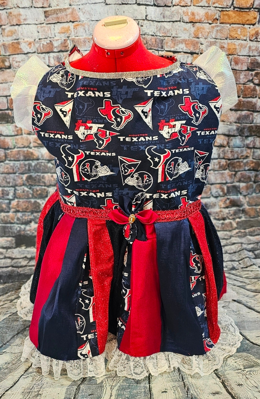 Houston Texans pet dress, Texans print pet dress, Houston Texans dog dress
