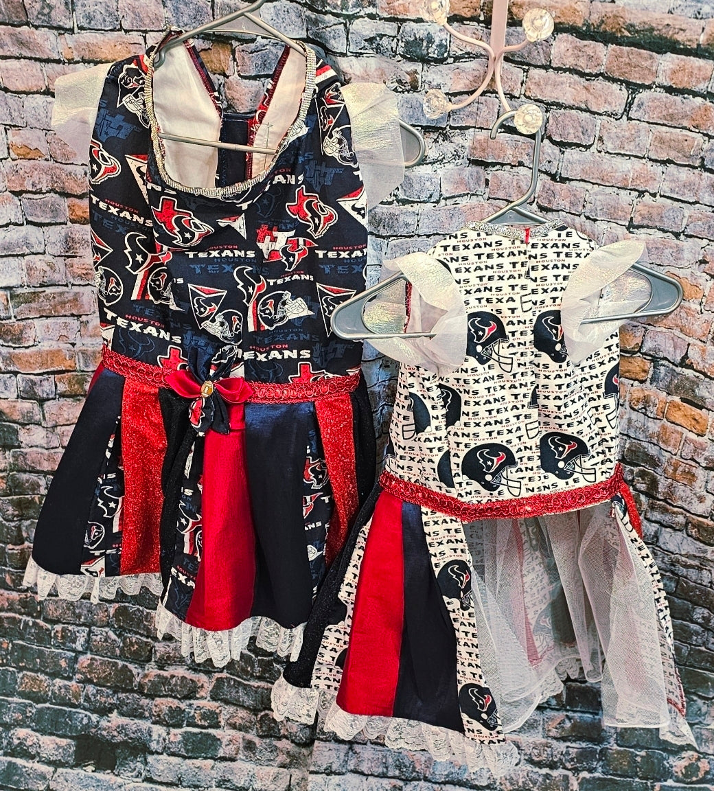 Houston Texans pet dress, Texans print pet dress, Houston Texans dog dress