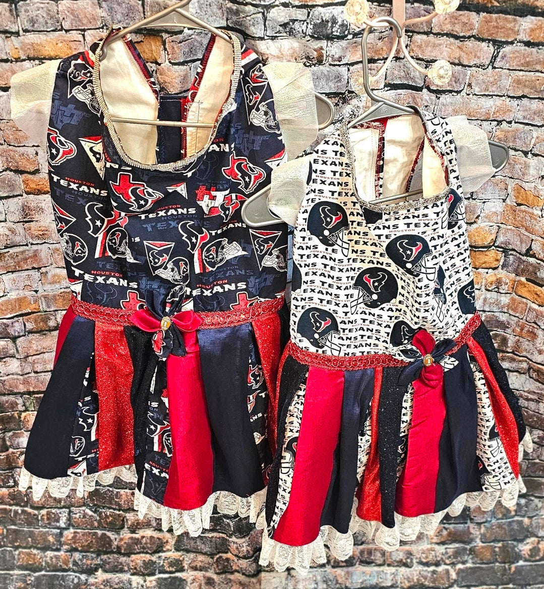 Houston Texans pet dress, Texans print pet dress, Houston Texans dog dress