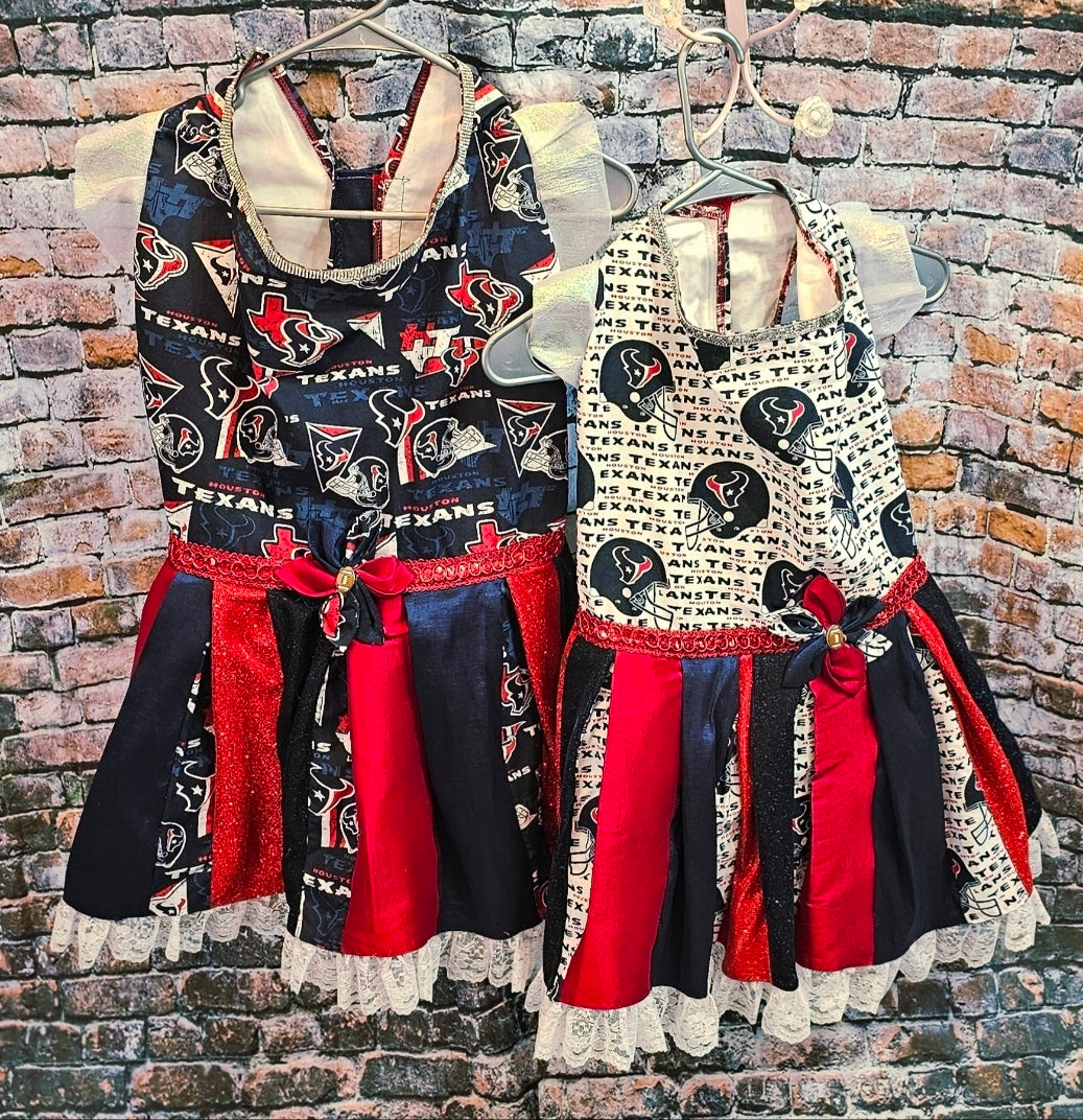 Houston Texans pet dress, Texans print pet dress, Houston Texans dog dress