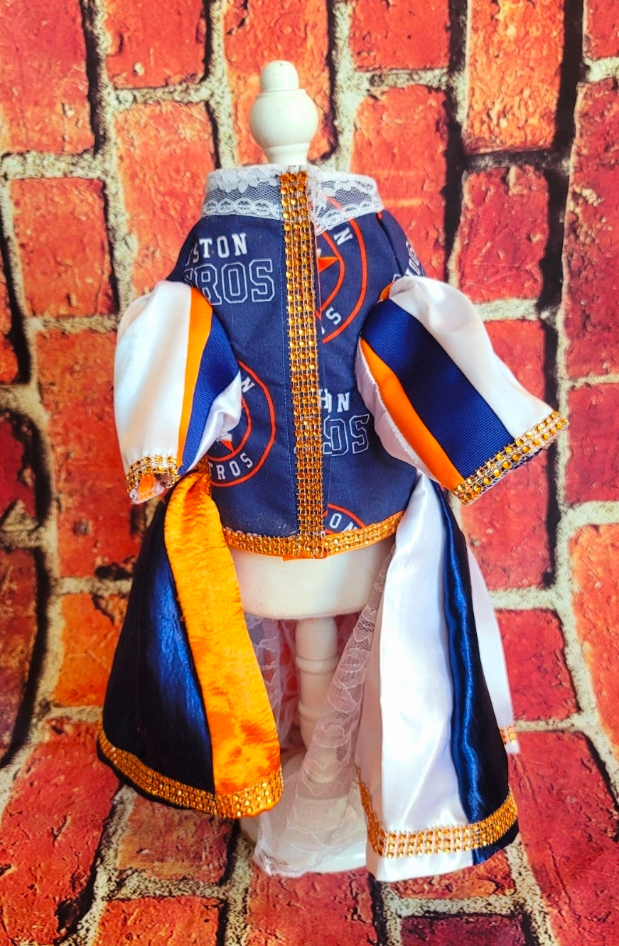 Houston Astros cheerleading pet dress, Astros Cheerleader pet dress