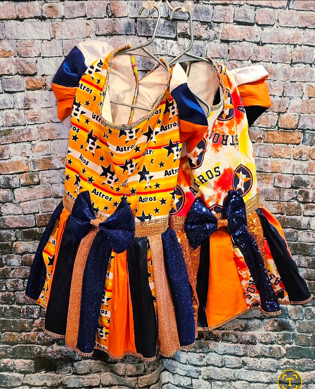 Houston Astros glitter pet dress, Houston Astros sequin pet dress