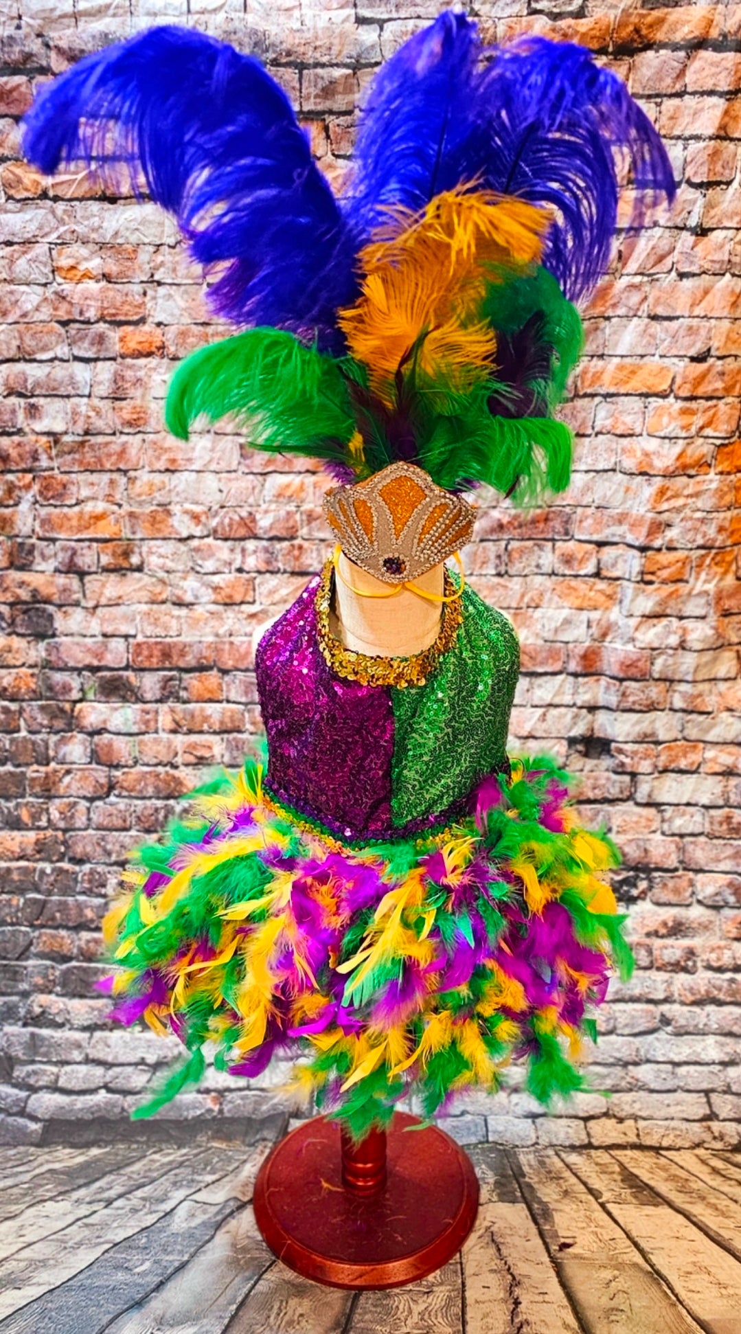 Mardi Gras light up pet dress, mardi gras pet costume, light up showgirl costume