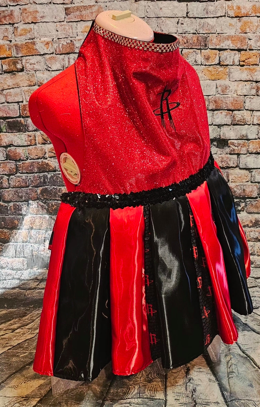 Houston Rockets glitter pet dress, rockets embroidered pet dress