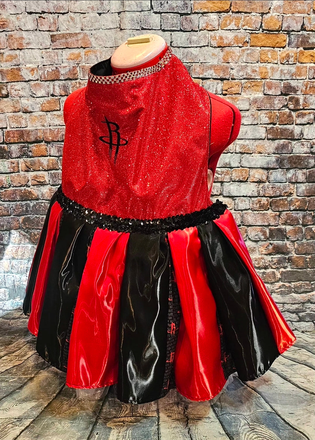 Houston Rockets glitter pet dress, rockets embroidered pet dress