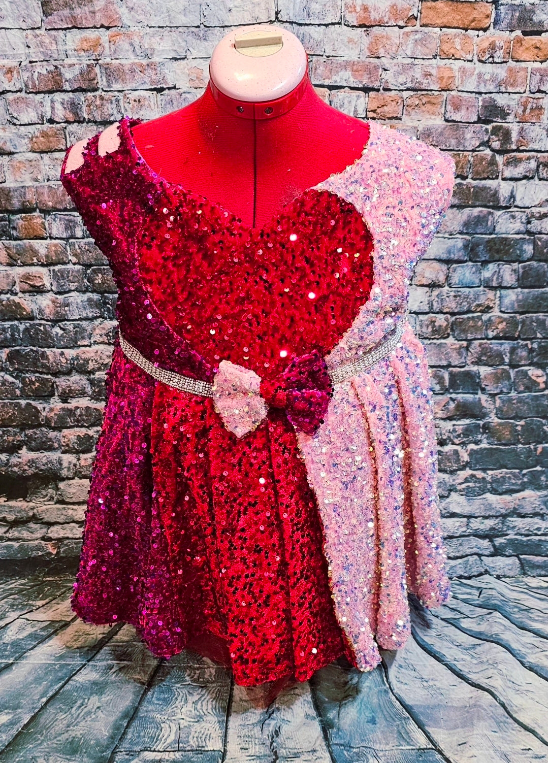 Valentine velvet sequin pet dress, Velvet sequin heart pet dress, velvet heart dog dress