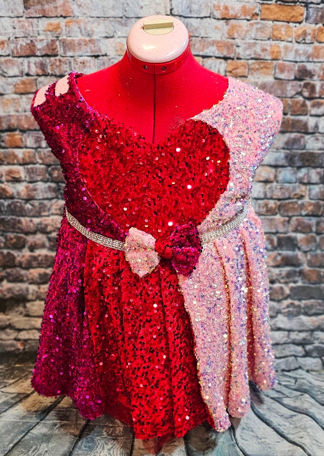 Valentine velvet sequin pet dress, Velvet sequin heart pet dress, velvet heart dog dress