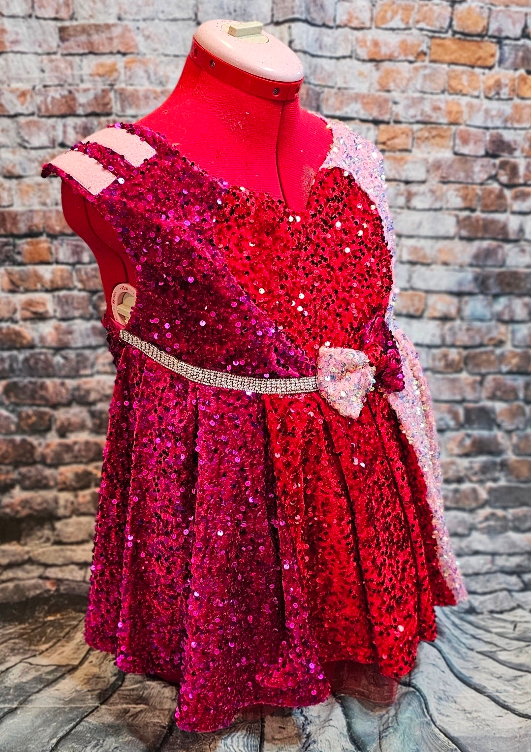 Valentine velvet sequin pet dress, Velvet sequin heart pet dress, velvet heart dog dress