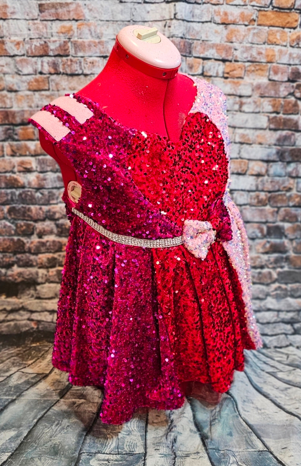 Valentine velvet sequin pet dress, Velvet sequin heart pet dress, velvet heart dog dress