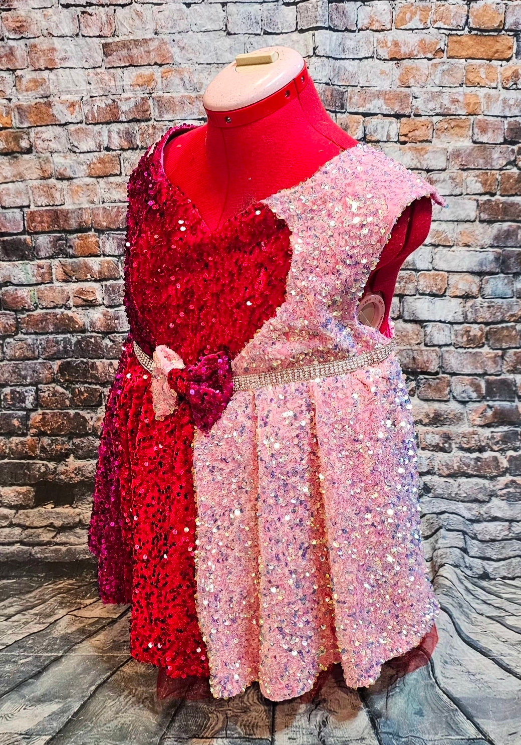 Valentine velvet sequin pet dress, Velvet sequin heart pet dress, velvet heart dog dress