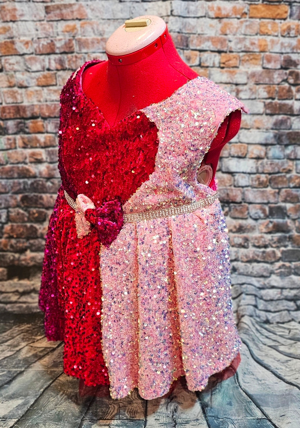 Valentine velvet sequin pet dress, Velvet sequin heart pet dress, velvet heart dog dress