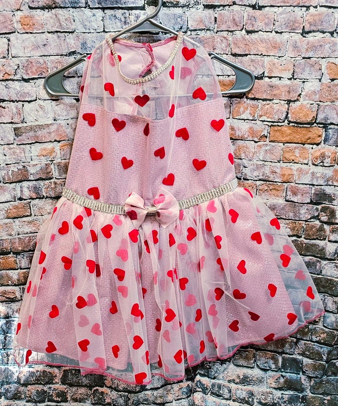 Valentine Tulle pet dress, heart tulle pet dress, valentine heart dog dress