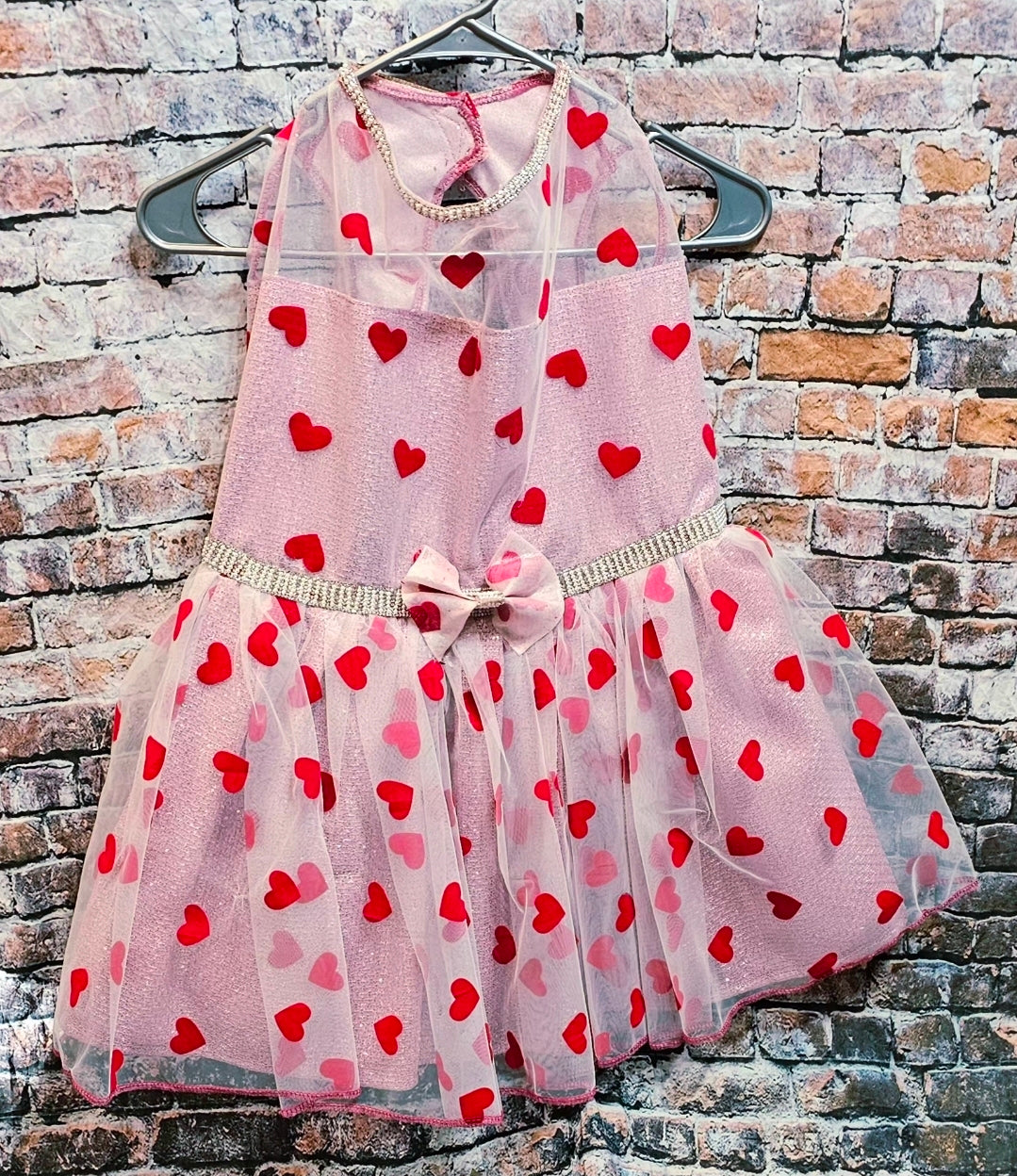 Valentine Tulle pet dress, heart tulle pet dress, valentine heart dog dress