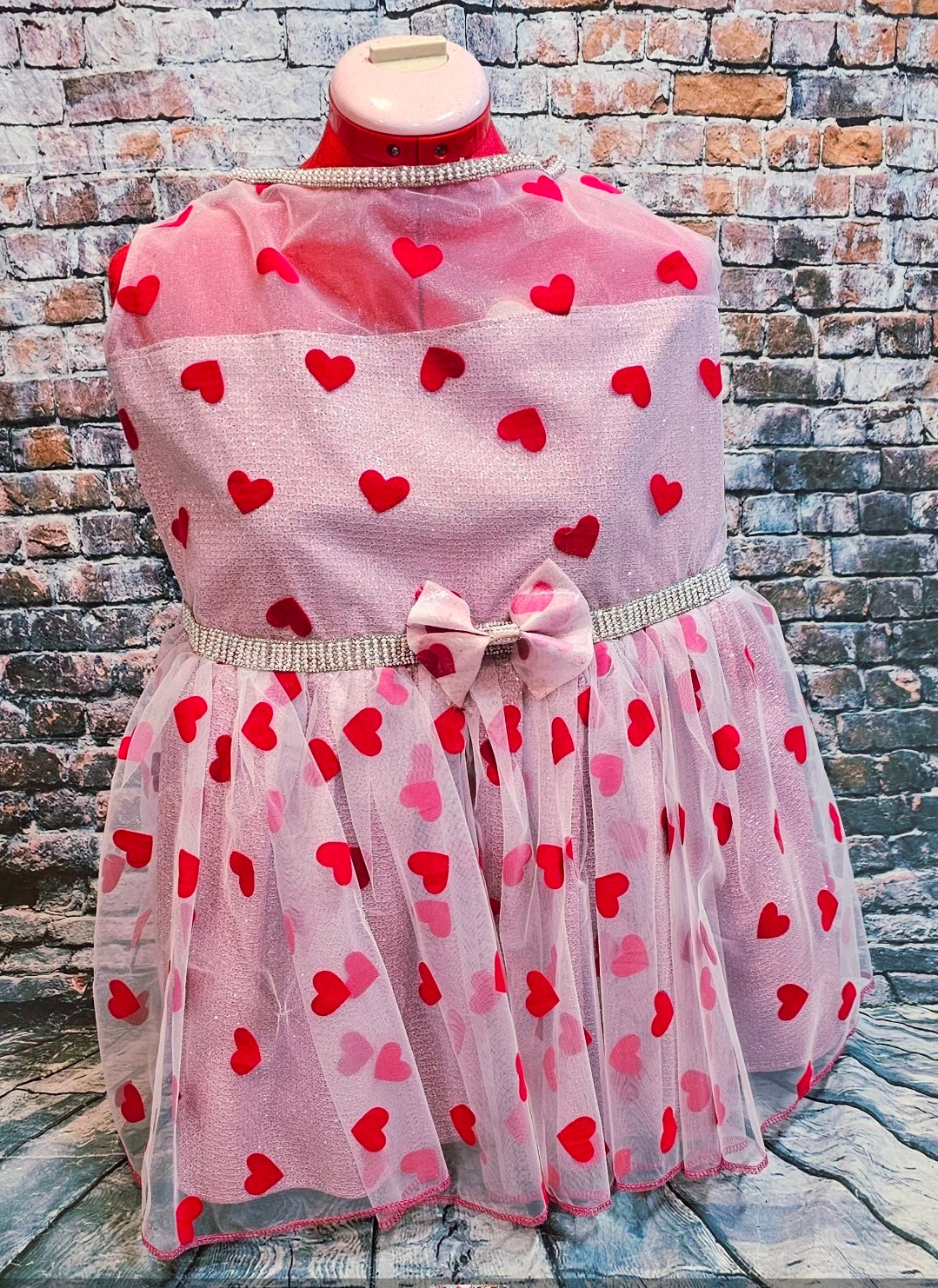 Valentine Tulle pet dress, heart tulle pet dress, valentine heart dog dress