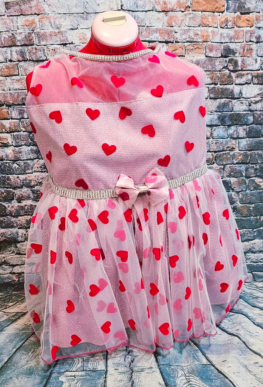 Valentine Tulle pet dress, heart tulle pet dress, valentine heart dog dress
