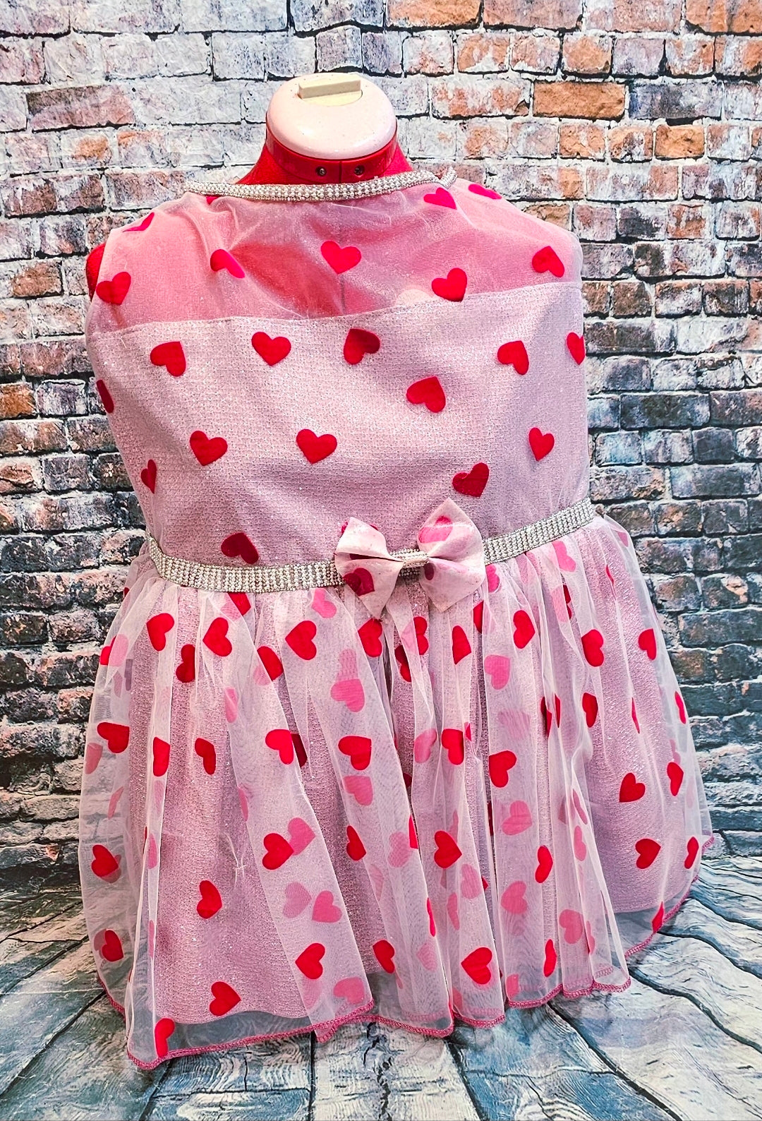 Valentine Tulle pet dress, heart tulle pet dress, valentine heart dog dress