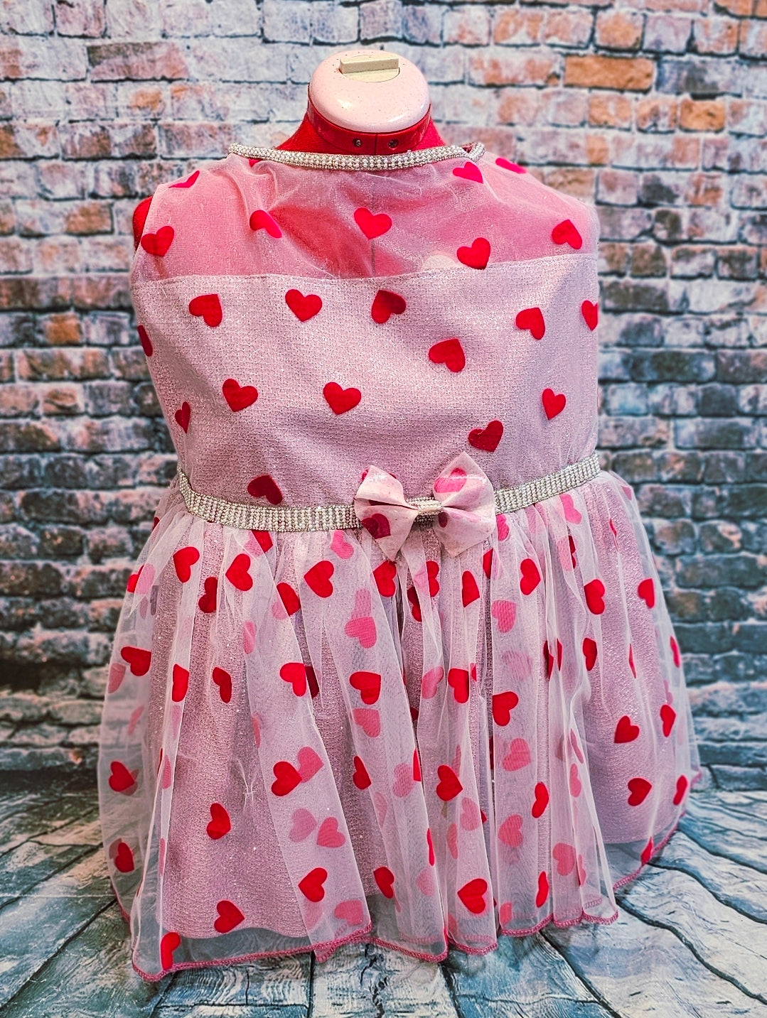 Valentine Tulle pet dress, heart tulle pet dress, valentine heart dog dress