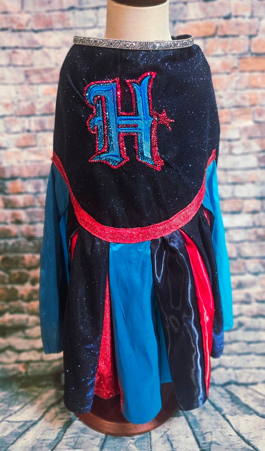 H-Town Texans color rush pet dress, Texans pet dress, Glitter Texans pet dress